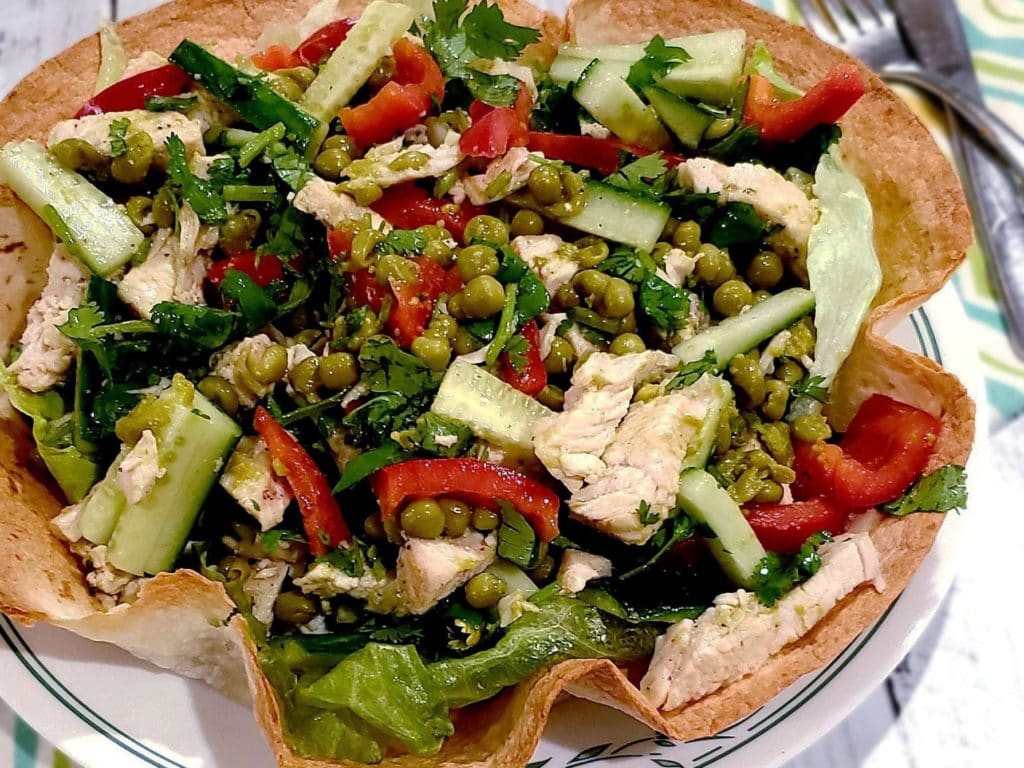 Chicken Salad in a Tortilla Bowl Recipe