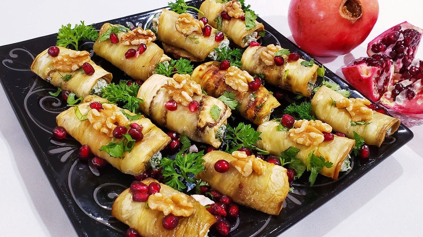 Eggplant Rolls with Walnuts, Herbs, and Mayonnaise Simple Tasty Eating