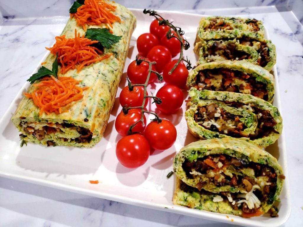 zucchini roll with mushroom filling recipe