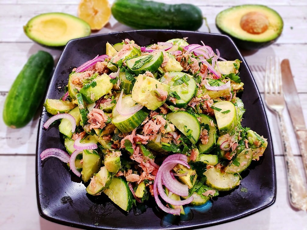 Tuna Salad with Avocados and Cucumbers recipe