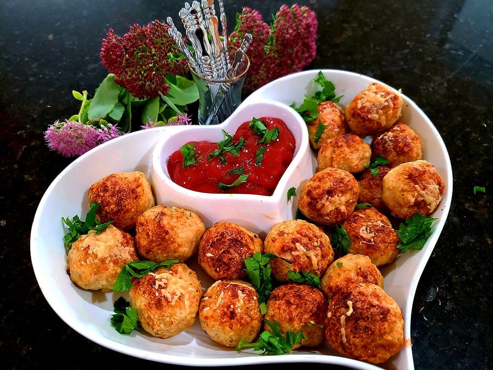 Baked chicken parmesan meatballs recipe