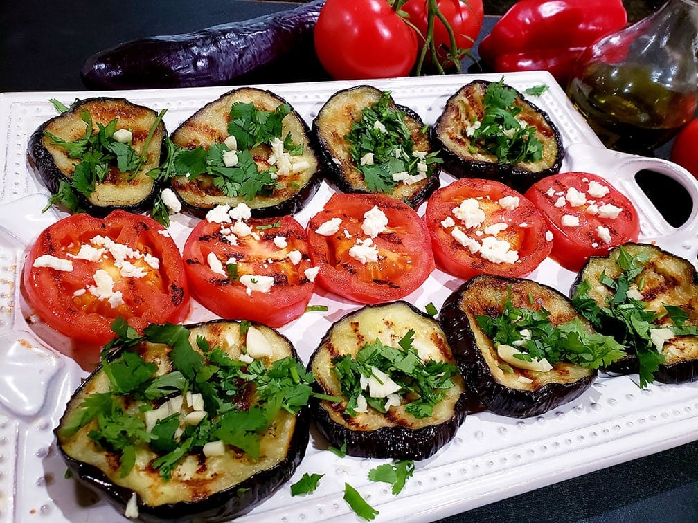 grilled eggplants and tomatoes recipe