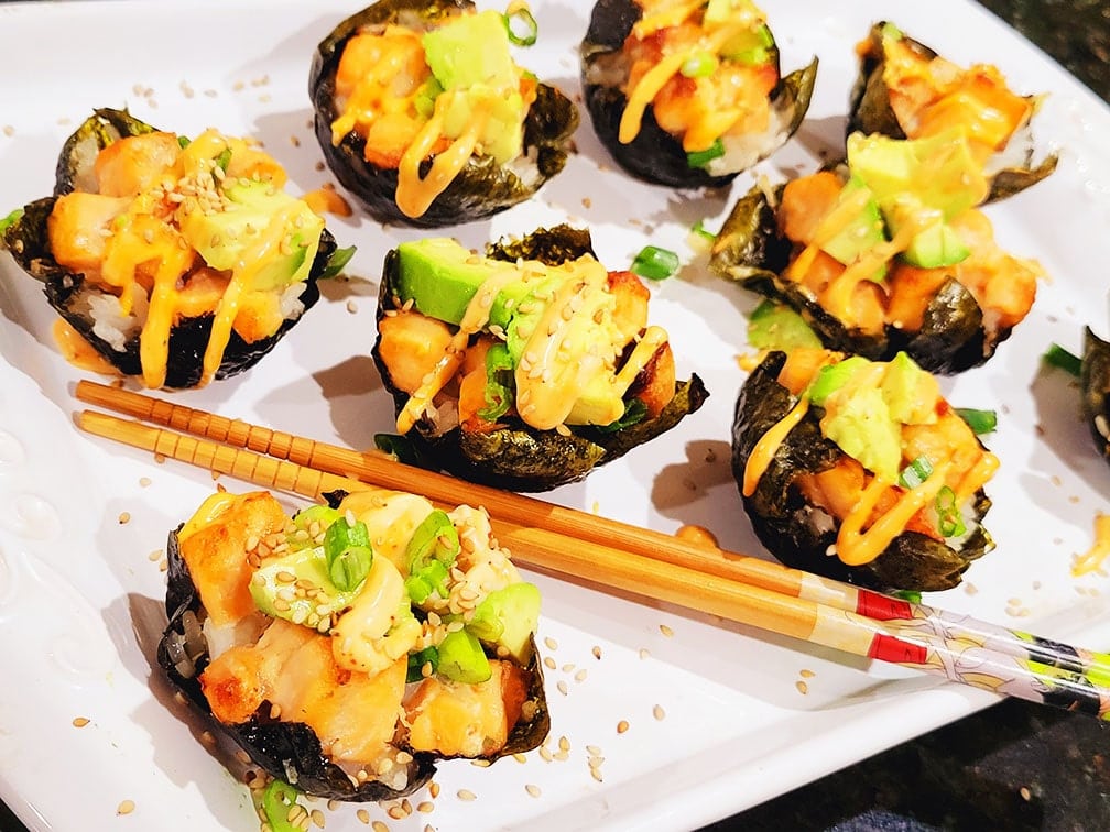 Salmon Sushi bake cups Simple Tasty Eating